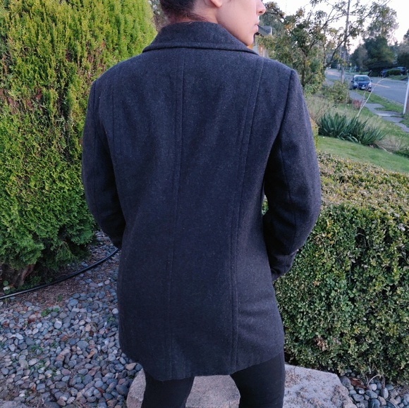 Grey Wool Blend Coat - St John's Bay - Size M - Picture 3 of 5